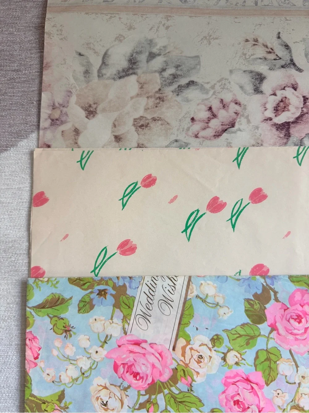 Vintage Multi-Pattern wrapping paper and tissue paper. Assortment. 1980’s